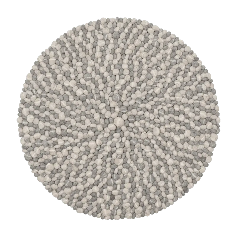 Tapis à boules de feutre effet pierre clair 140 cm Ernie - myfelt - The Cool Republic