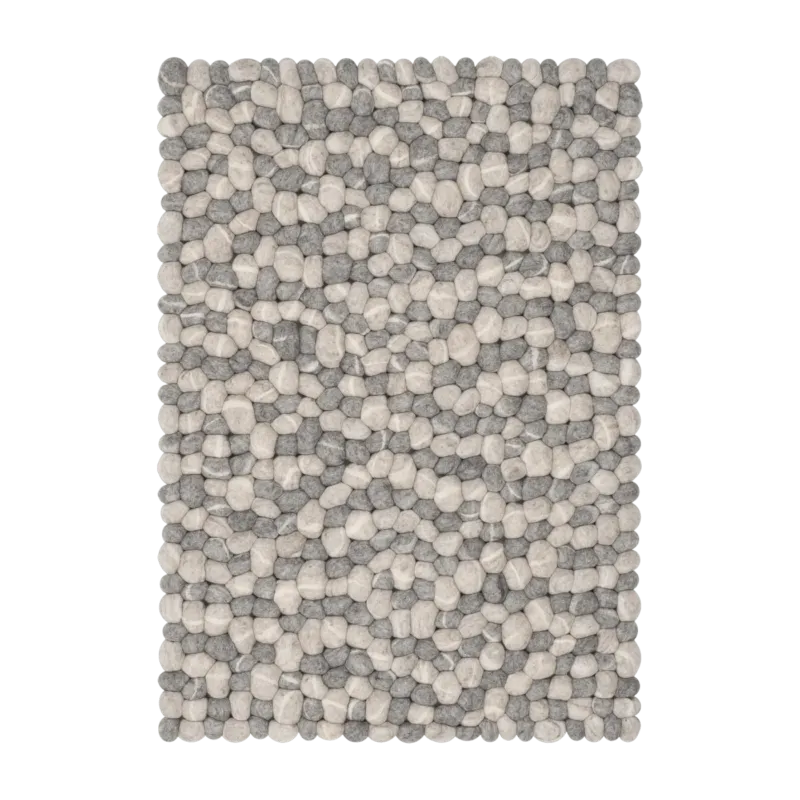 Tapis à boules de feutre effet pierre clair 50x70 cm Ernie - myfelt - The Cool Republic