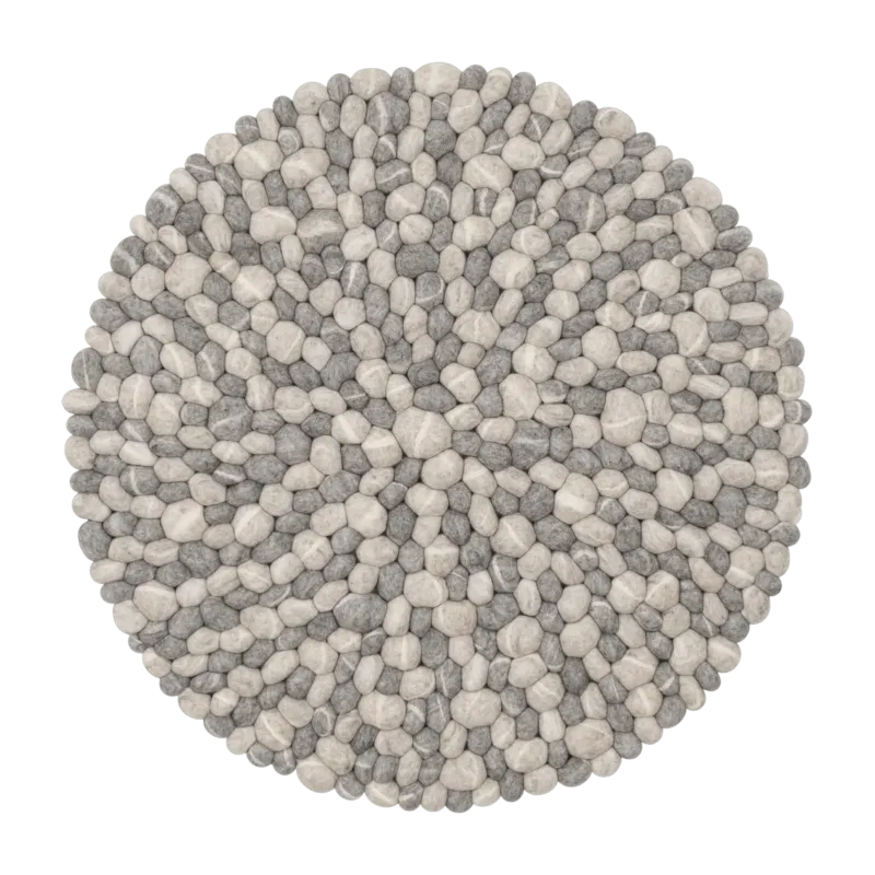 Tapis à boules de feutre effet pierre clair 90 cm Ernie - myfelt - The Cool Republic