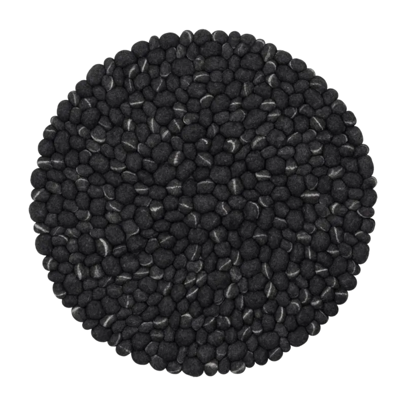 Tapis à boules de feutre effet pierre foncé 90 cm Kurt - myfelt - The Cool Republic