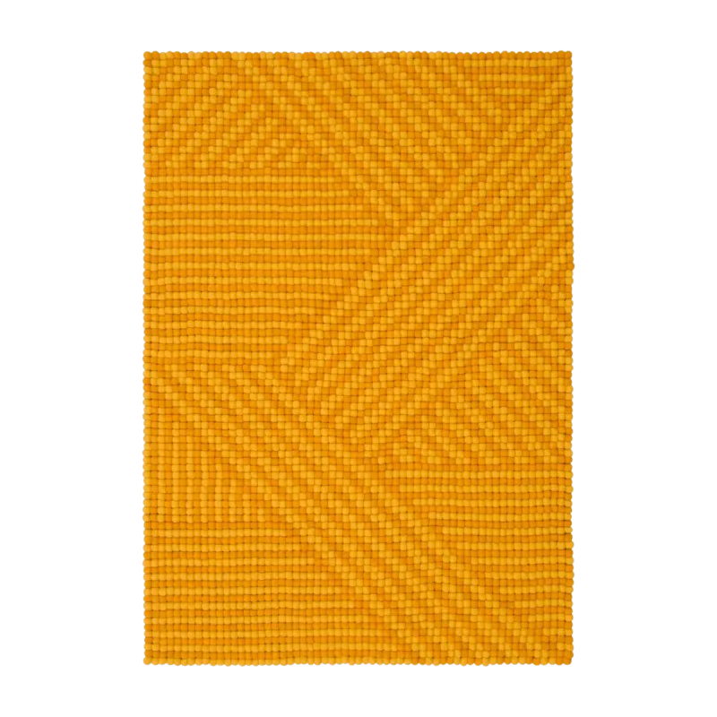 Tapis à boules de feutre jaune moutarde 120x170 cm Weave - myfelt - The Cool Republic