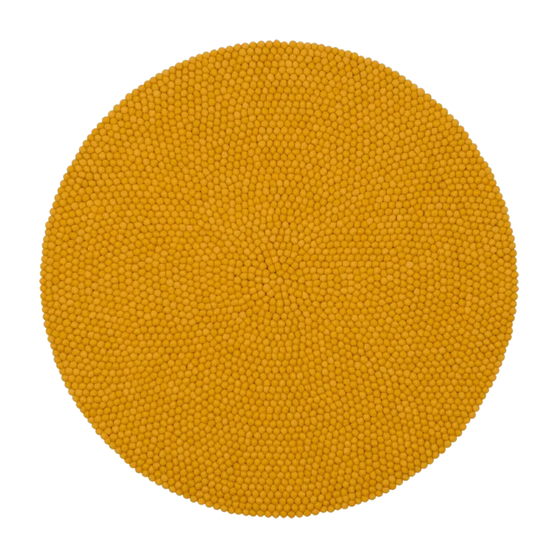 Tapis à boules de feutre moutarde 200 cm Klara - myfelt - The Cool Republic
