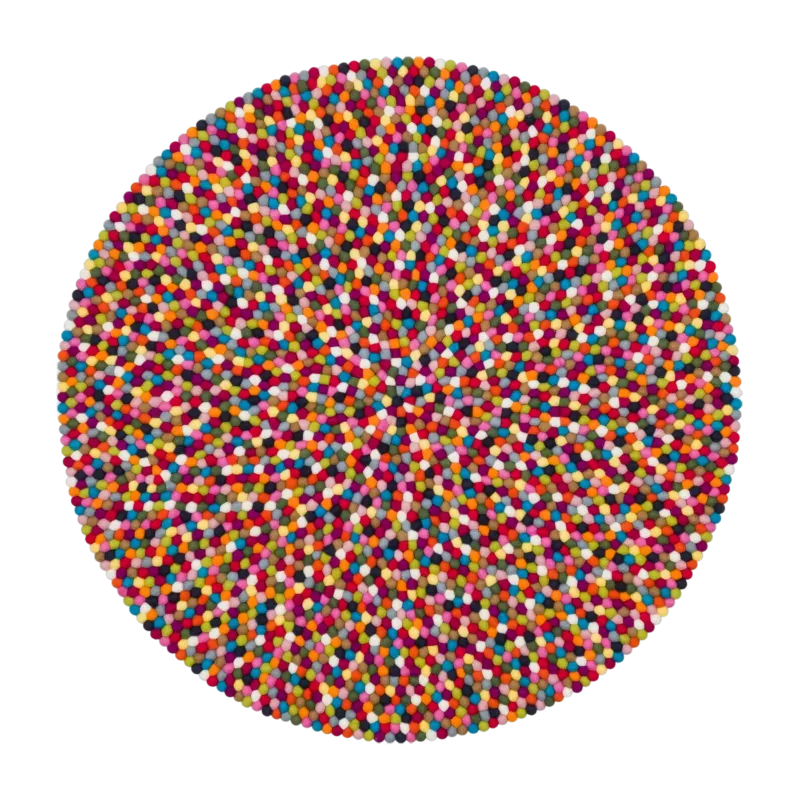 Tapis à boules de feutre multicolore 140 cm Lotte - myfelt - The Cool Republic