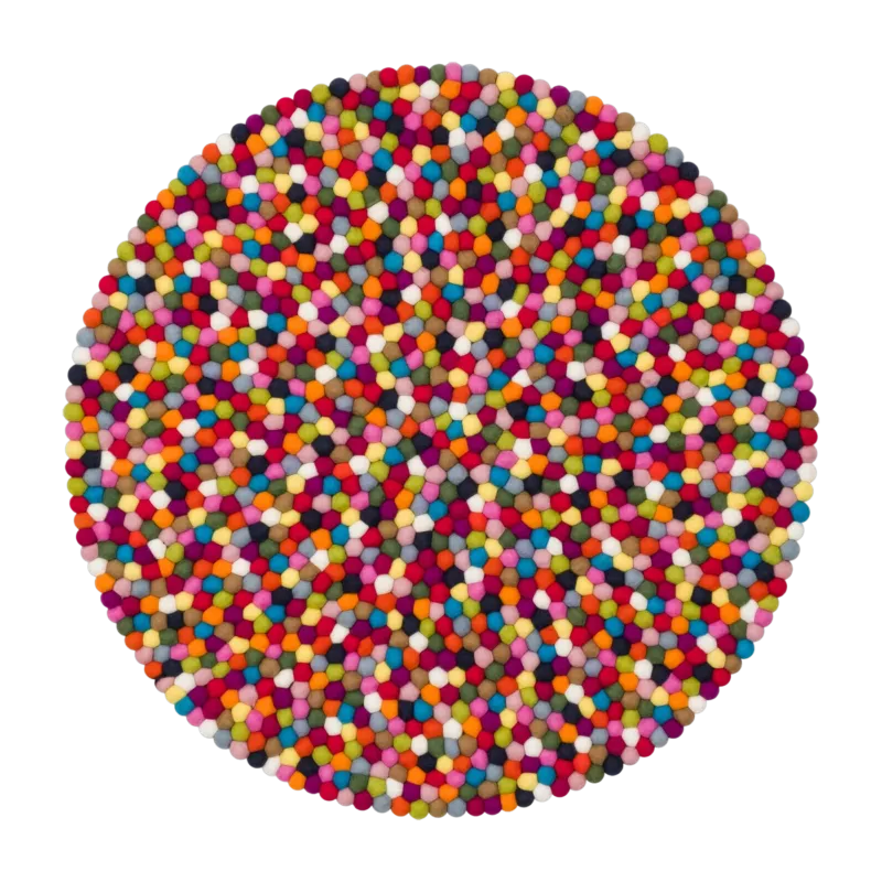 Tapis à boules de feutre multicolore 90 cm Lotte - myfelt - The Cool Republic