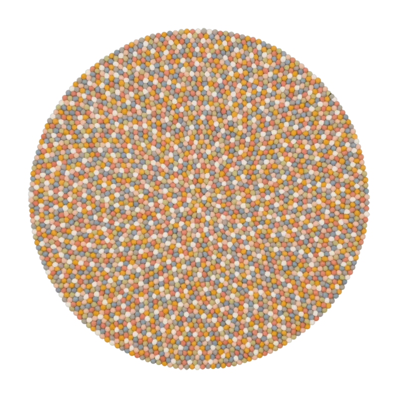 Tapis à boules de feutre multicolore clair 120 cm Liese - myfelt - The Cool Republic