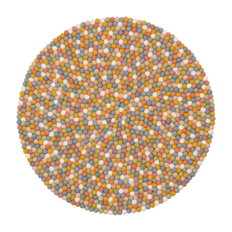 Tapis à boules de feutre multicolore clair 90 cm Liese - myfelt - The Cool Republic