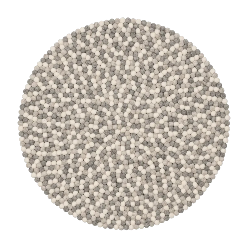 Tapis à boules de feutre multicolore naturel clair 50 cm Hella - myfelt - The Cool Republic
