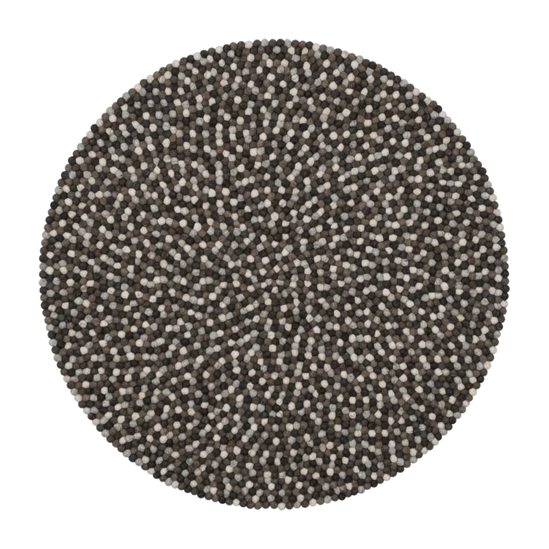 Tapis à boules de feutre multicolore naturel foncé 160 cm Néla - myfelt - The Cool Republic