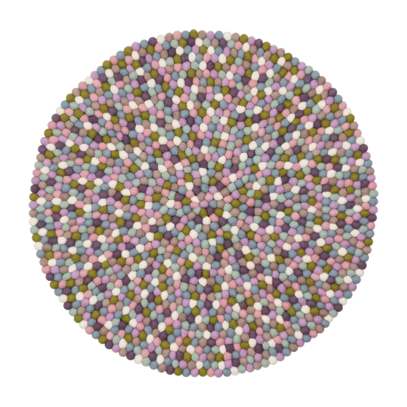 Tapis à boules de feutre multicolore pastel 90 cm Greta - myfelt - The Cool Republic