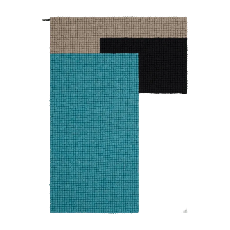 Tapis à boules de feutre turquoise 120x170 cm Cube - myfelt - The Cool Republic