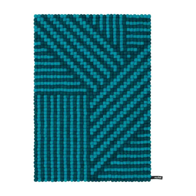 Tapis à boules de feutre turquoise 70x100 cm Weave - myfelt - The Cool Republic