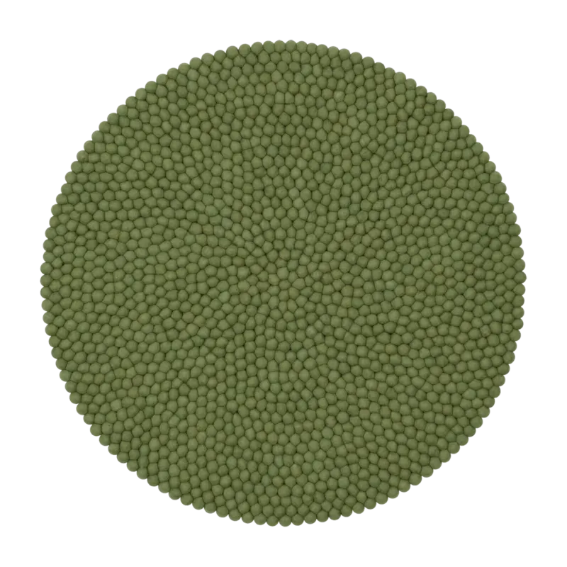 Tapis à boules de feutre vert 50 cm Kaspar - myfelt - The Cool Republic