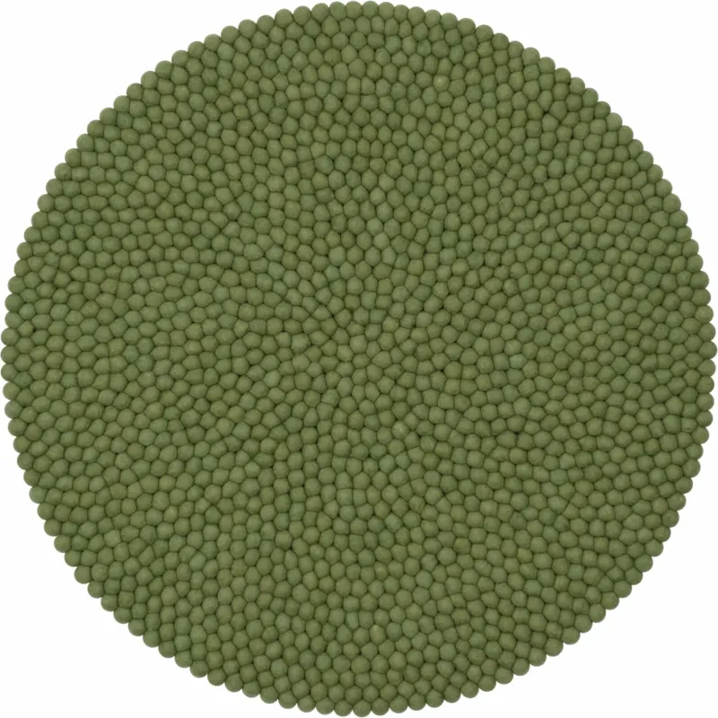 Tapis à boules de feutre vert 70 cm Kaspar - myfelt - The Cool Republic