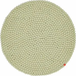 Tapis à boules de feutre vert-beige 90 cm Big One - myfelt - The Cool Republic