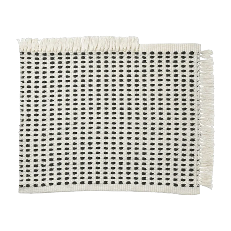 Tapis à frange blanc et bleu 50x70 cm Way - Ferm living - The Cool Republic
