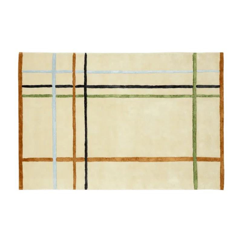 Tapis beige à rayures vintage 180x120 cm - Hübsch - The Cool Republic