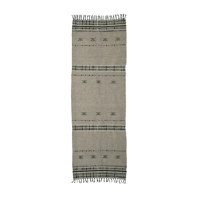 Tapis de couloir en coton laine et sable 300x90 cm Cros - House Doctor - The Cool Republic