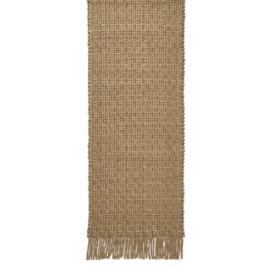 Tapis de couloir rectangulaire en laine et coton marron et noir 80 x 200 cm Udo - Ferm Living - The Cool Republic