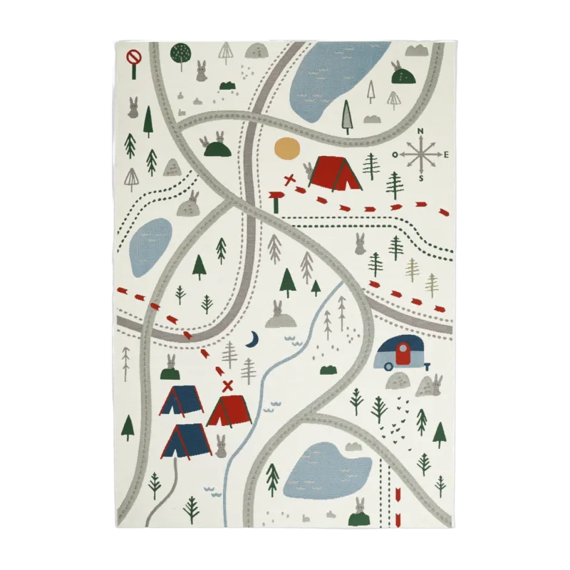 Tapis de jeu pour enfant en polypropylène 123x180 cm Little Camper - Nattiot - The Cool Republic