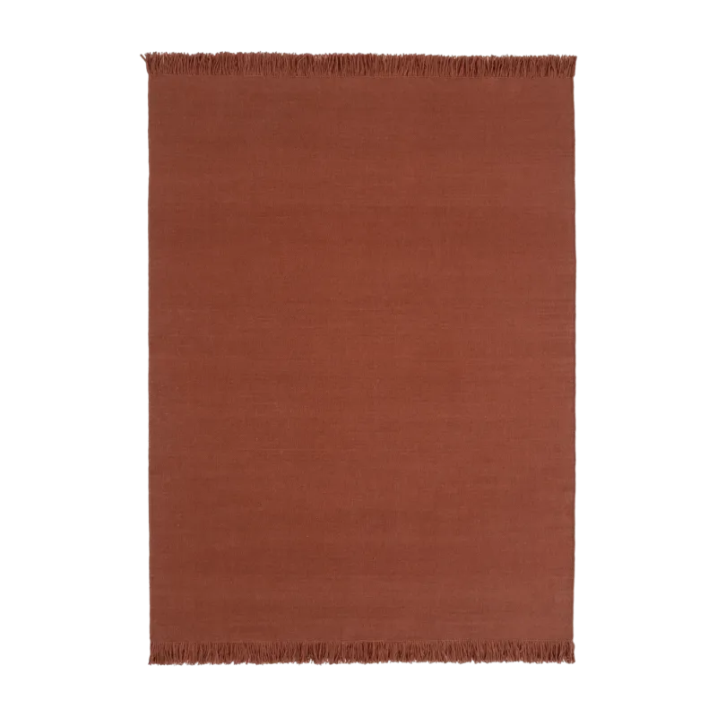Tapis dhurrie en laine rouge safran 170x240 cm Colors - Nanimarquina - The Cool Republic