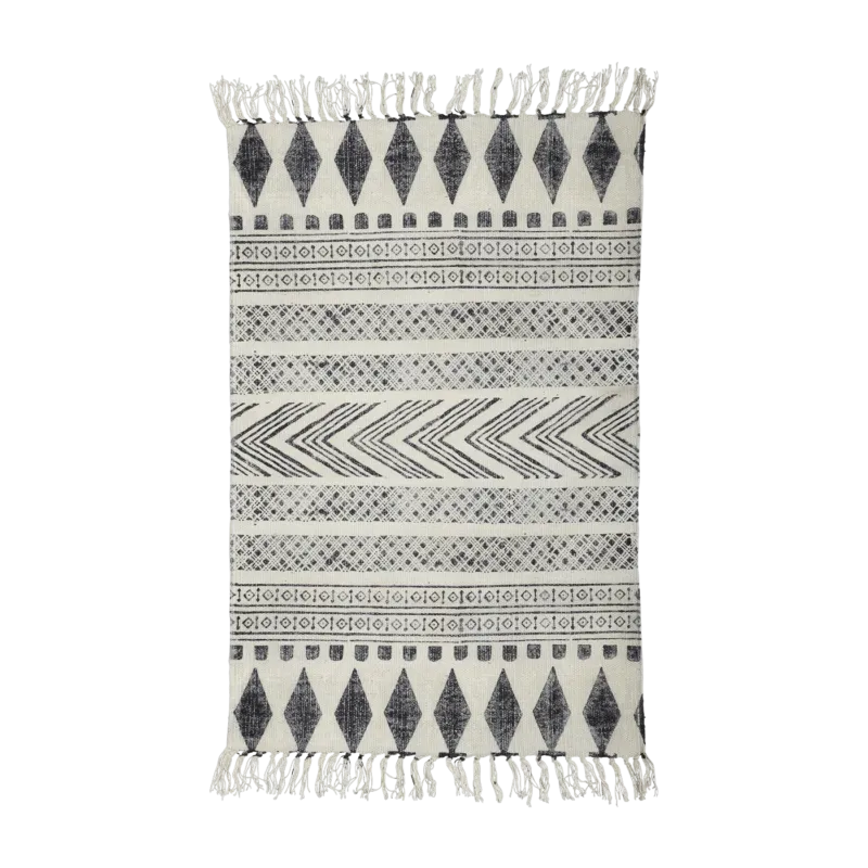 Tapis en coton gris 60x90 cm Block - House Doctor - The Cool Republic