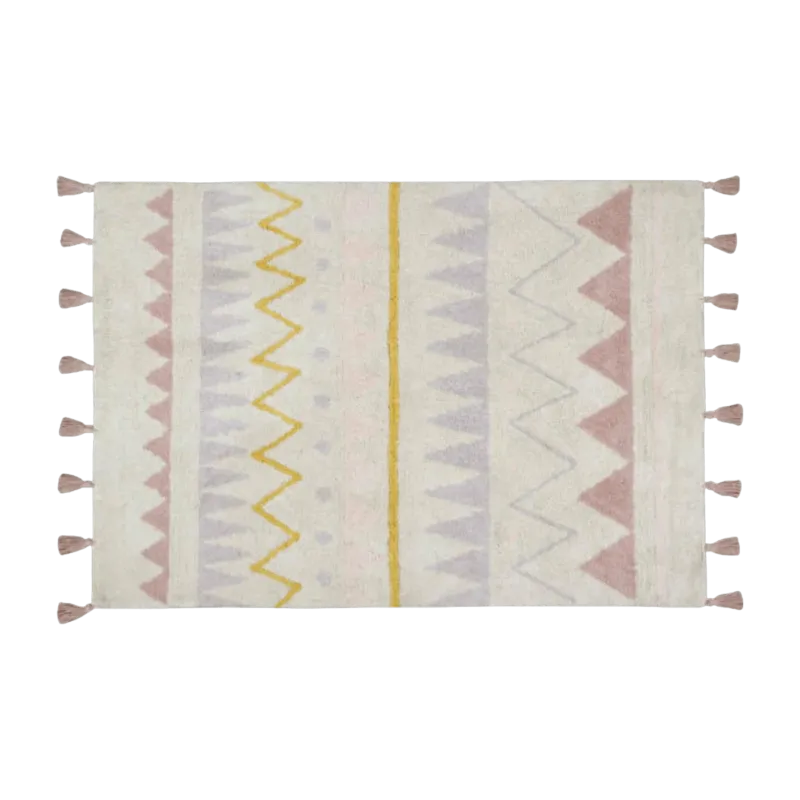 Tapis en coton nude vintage 160x120 cm Azteca Natural - Lorena Canals - The Cool Republic