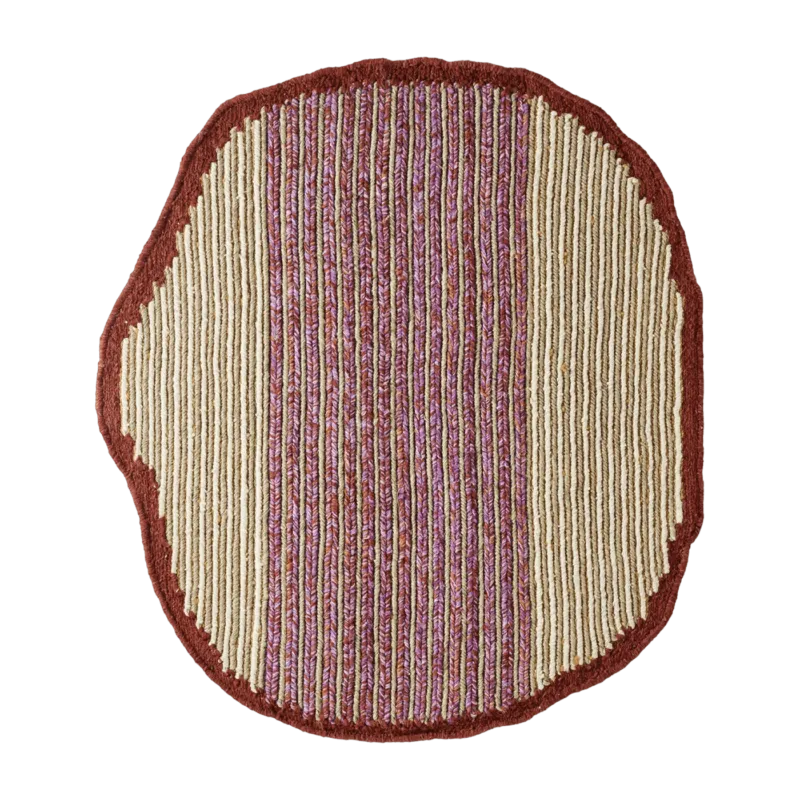 Tapis en fibres naturelles rouge 180x160 cm Uilas - Ames - The Cool Republic