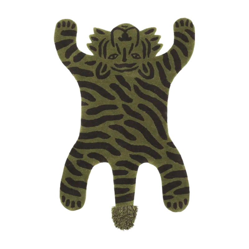 Tapis en forme de tigre vert 160 cm - Ferm living - The Cool Republic