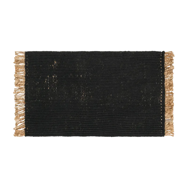Tapis en jute noir 80 x 50 cm Block Mat - Ferm Living - The Cool Republic