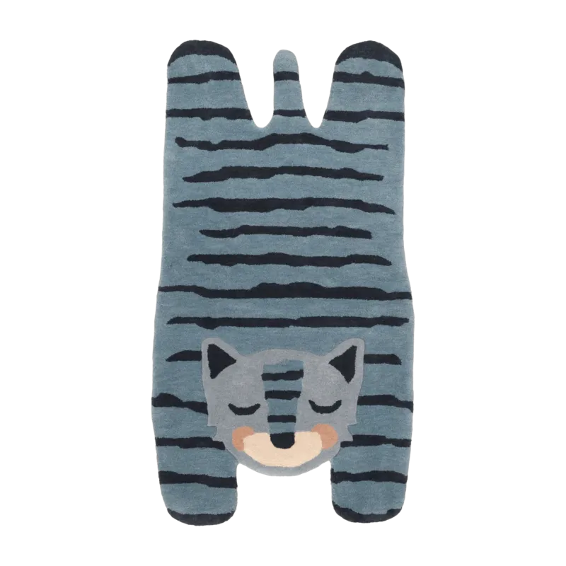 Tapis en laine bleu 125 cm Tigger - Nattiot - The Cool Republic