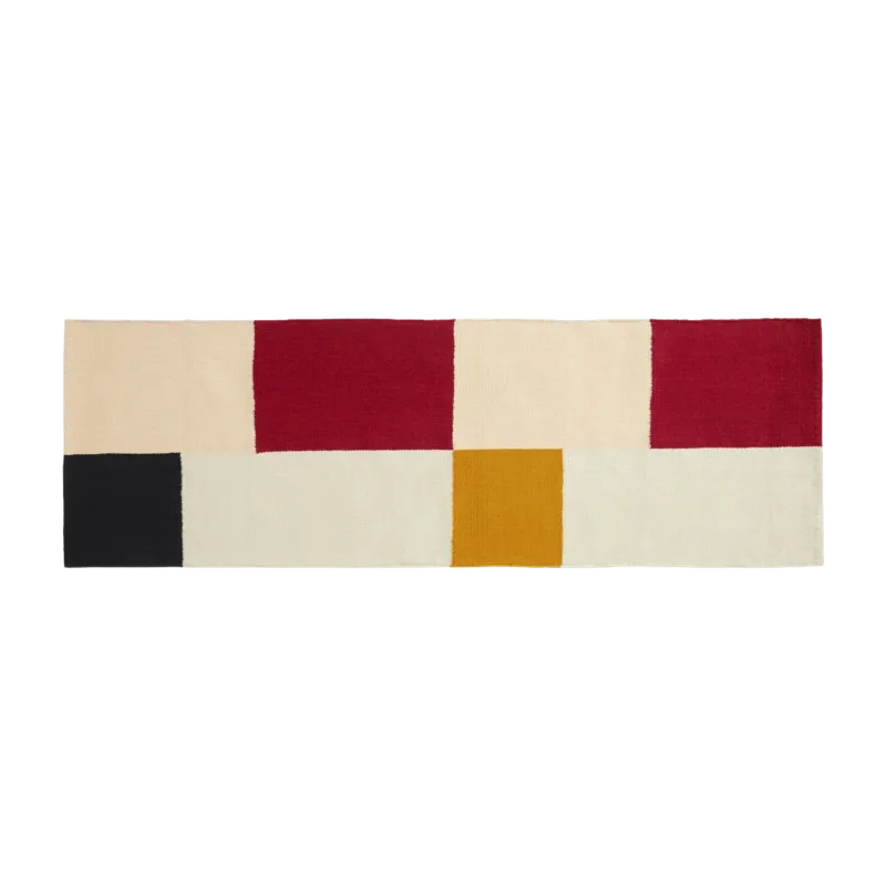 Tapis en laine et coton multicolore 80x250 cm Ethan Cook Flat Works: "Double impression" - HAY - The Cool Republic