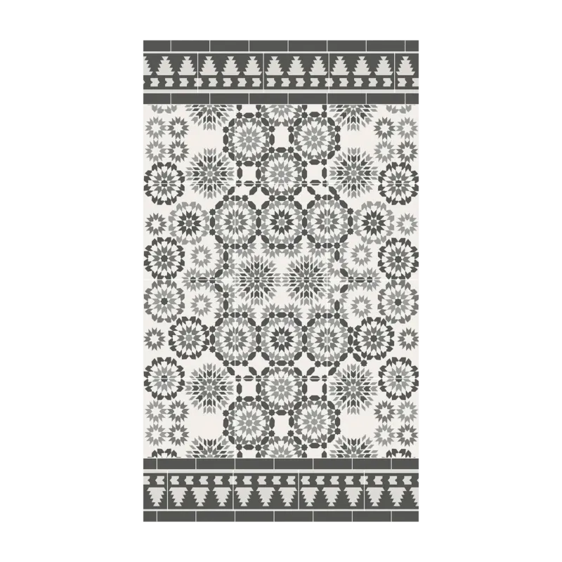 Tapis en vinyle noir et blanc 140x80 cm Tanger - Edito - The Cool Republic