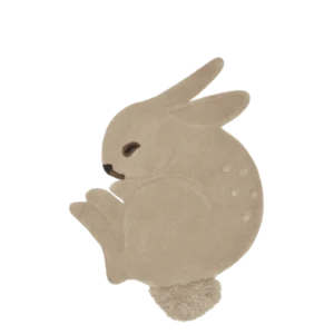 Tapis lapin en laine tufté et coton beige 88 x 3 x 120 cm Rabbit - Ferm Living - The Cool Republic