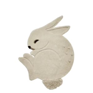Tapis lapin en laine tufté et coton blanc 88 x 3 x 120 cm Rabbit - Ferm Living - The Cool Republic