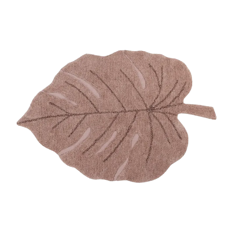 Tapis lavable rose feuille 180x120 cm - Lorena Canals - The Cool Republic