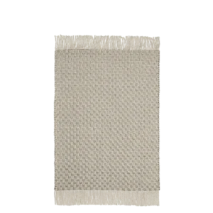 Tapis rectangulaire en laine et coton blanc et noir 140 x 200 cm Udo - Ferm Living - The Cool Republic
