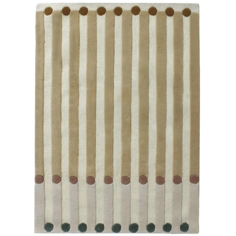 Tapis rectangulaire en laine tuftée beige 160x230cm Dott - Edito - The Cool Republic