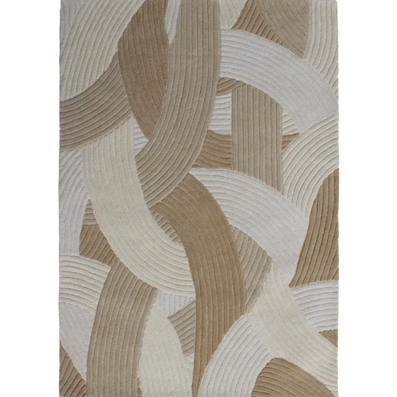 Tapis rectangulaire en laine tuftée beige 200x290cm Canopée - Edito - The Cool Republic