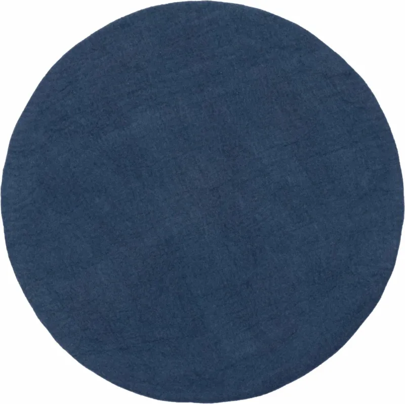 Tapis rond en laine bleu foncé 120 cm Alva - myfelt - The Cool Republic