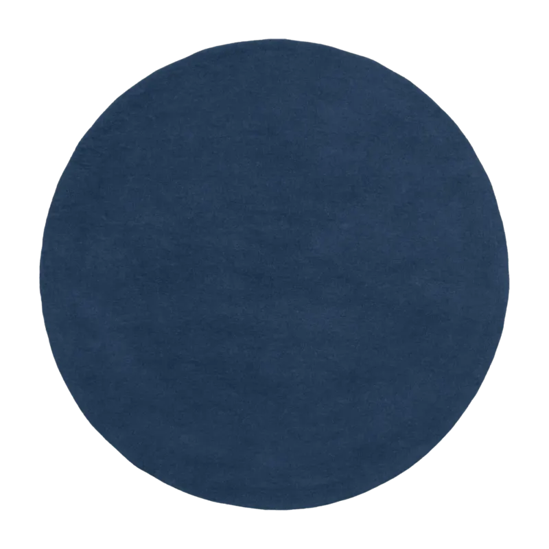 Tapis rond en laine bleu foncé 200 cm Alva - myfelt - The Cool Republic