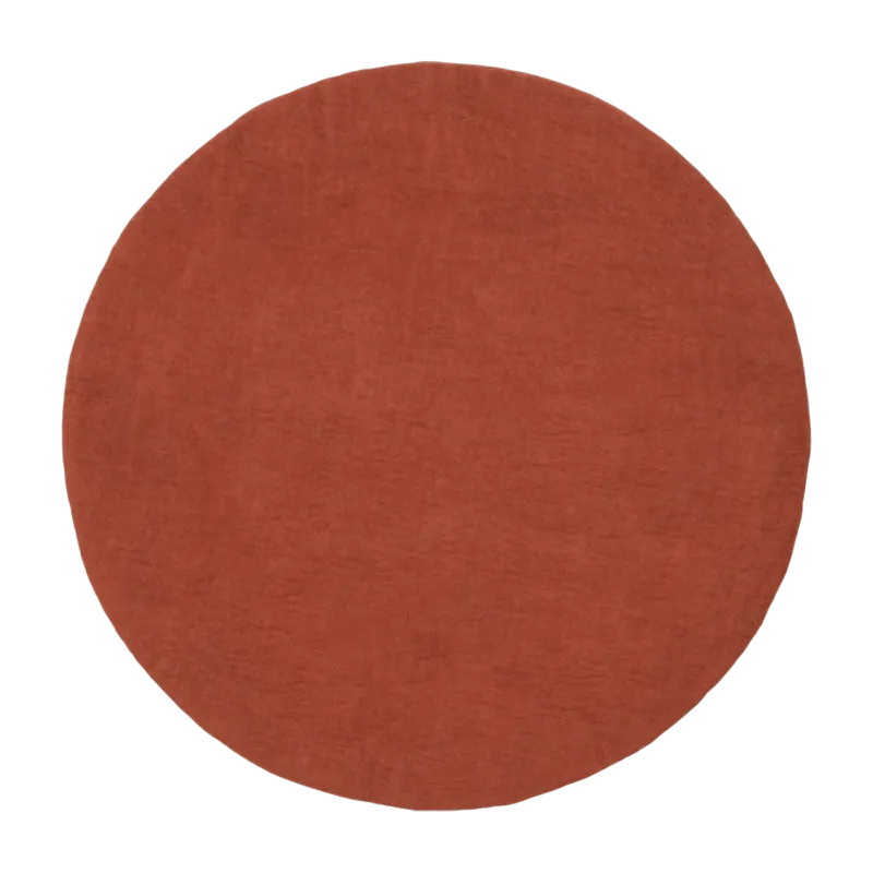Tapis rond en laine rouge brique 120 cm Lora - myfelt - The Cool Republic
