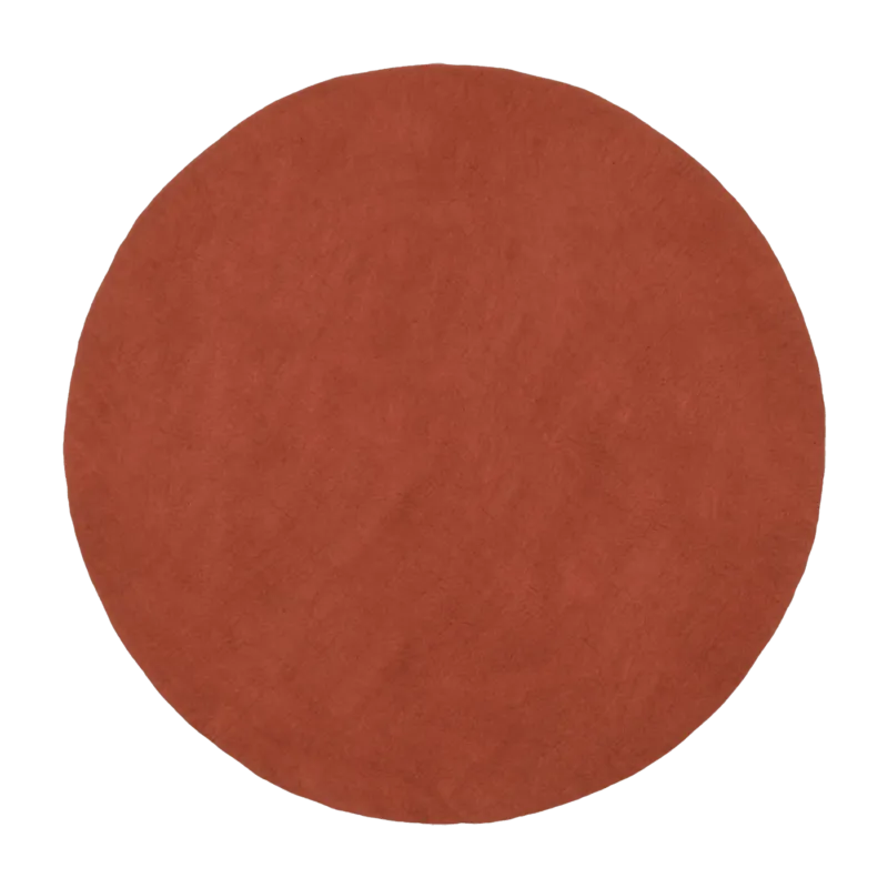 Tapis rond en laine rouge brique 140 cm Lora - myfelt - The Cool Republic