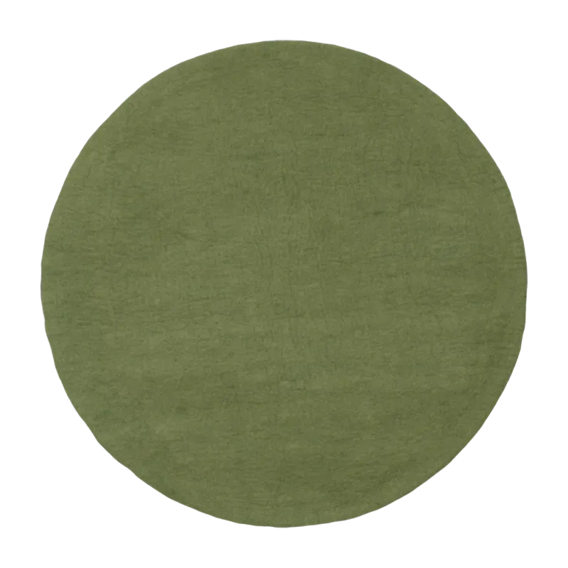 Tapis rond en laine vert 120 cm Kaspar - myfelt - The Cool Republic