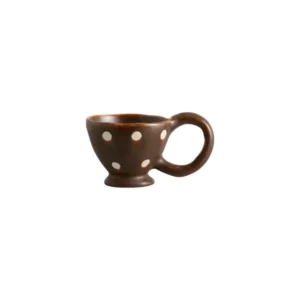 Tasse à café en céramique marron à pois 150ml Zina Atelier Forma - Nordal - The Cool Republic