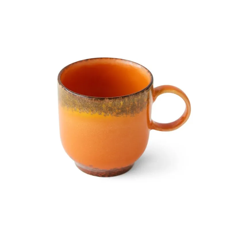 Tasse à café en grès orange 250ml Liberica Vaisselle 70s - HKLIVING - The Cool Republic