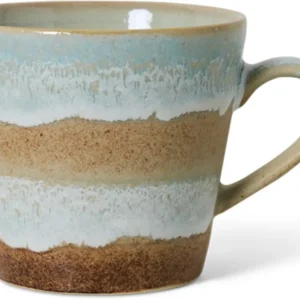 Tasse à cappuccino bleu et marron en céramique 70S - HKliving