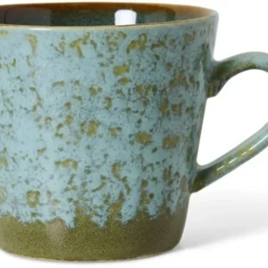 Tasse à cappuccino bleu et vert en céramique 70S - HKliving