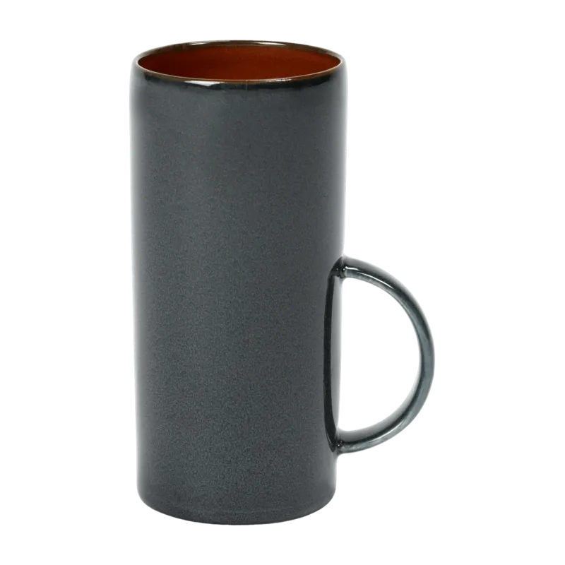 Tasse à thé cylindrique en grès bleu marine et rouille 13 cm - Serax - The Cool Republic