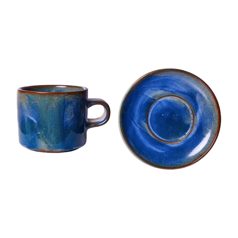 Tasse et soucoupe bleu rustique - HKliving - The Cool Republic