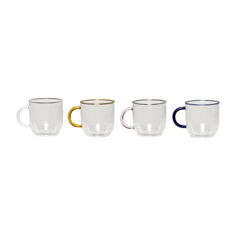 Tasses en verre (lot de 4) Kiosk - Hübsch - The Cool Republic